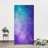 Lofaris Oil Painted Blue Purple Mixed Pattern Rectangle Backdrop